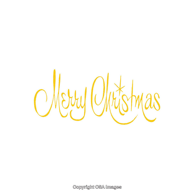 Elegant Gold 'Merry Christmas' Calligraphy on a White Background