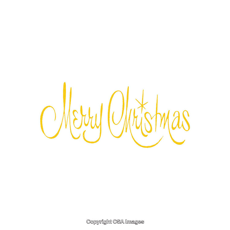 Elegant Gold 'Merry Christmas' Calligraphy on a White Background