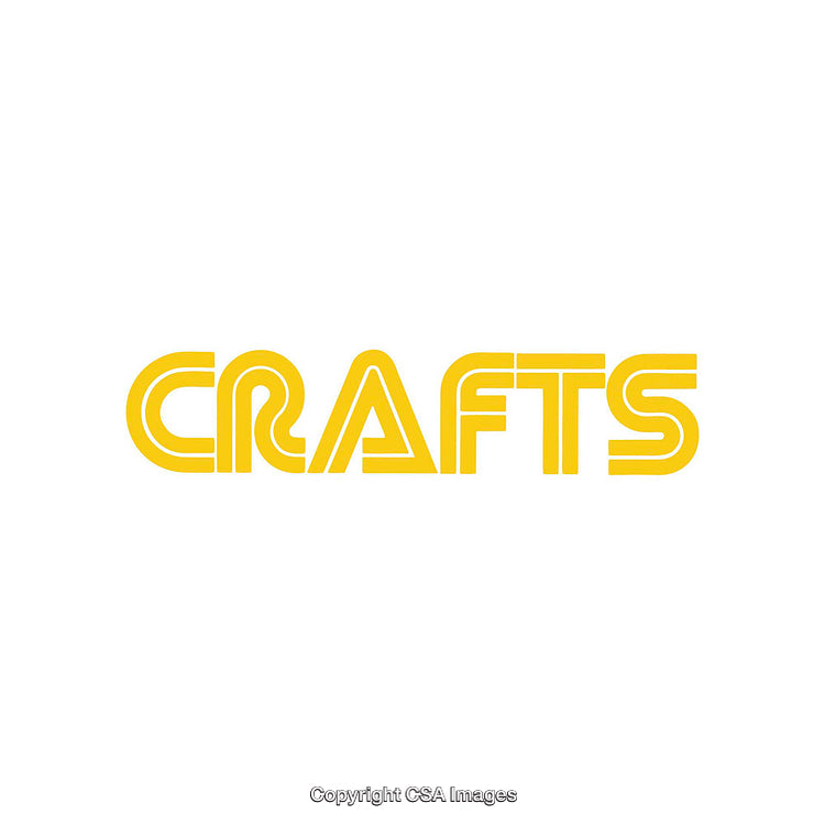 Bold Yellow Crafts Text Design on White Background