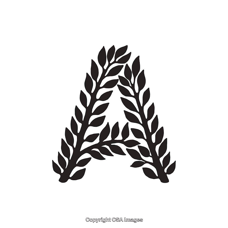 Elegant Letter A With Decorative Leaf Design