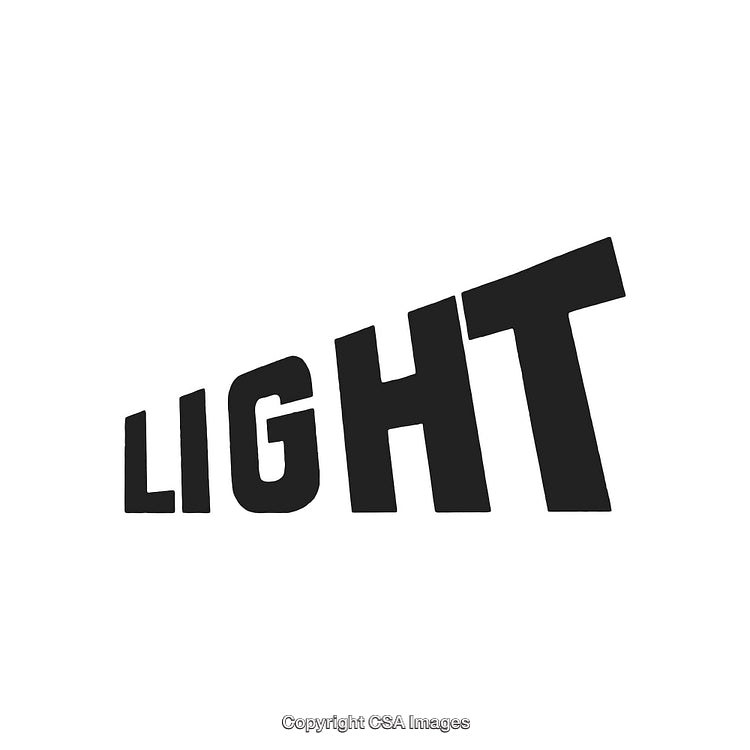 Black and White Bold Text Featuring the Word 'LIGHT' on a Neutral Background