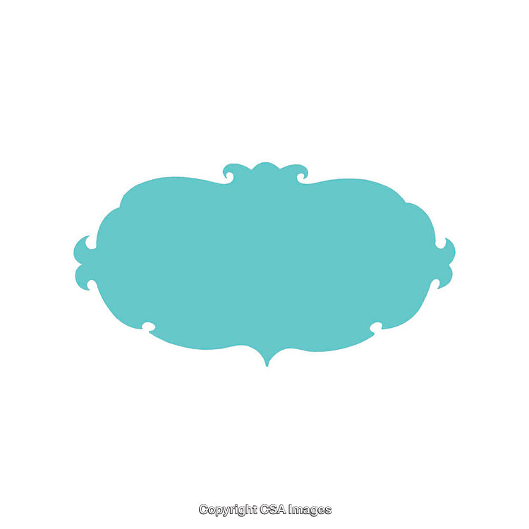 Elegant Turquoise Ornamental Shape on Clean White Background