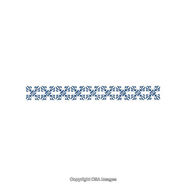 Elegant Blue Decorative Border Seamlessly Displayed on a White Background