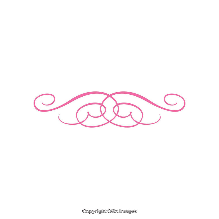 Elegant Pink Swirl Flourish on a Clean White Background