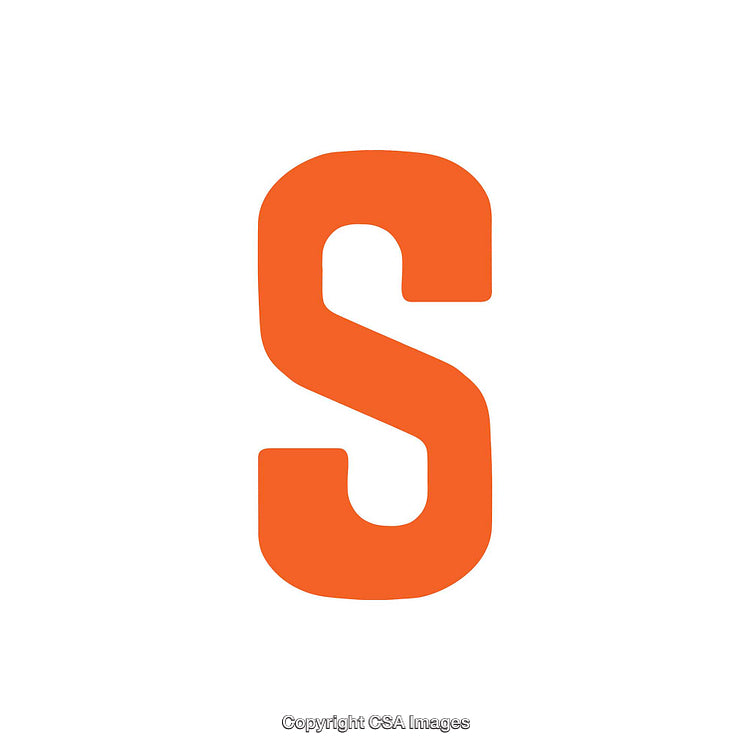Floating Minimalistic Orange Letter S on White Background