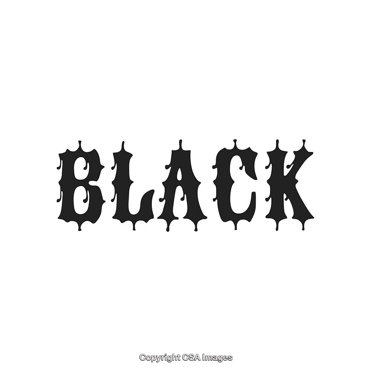 Stylized Black Text with Gothic Decorative Font Design