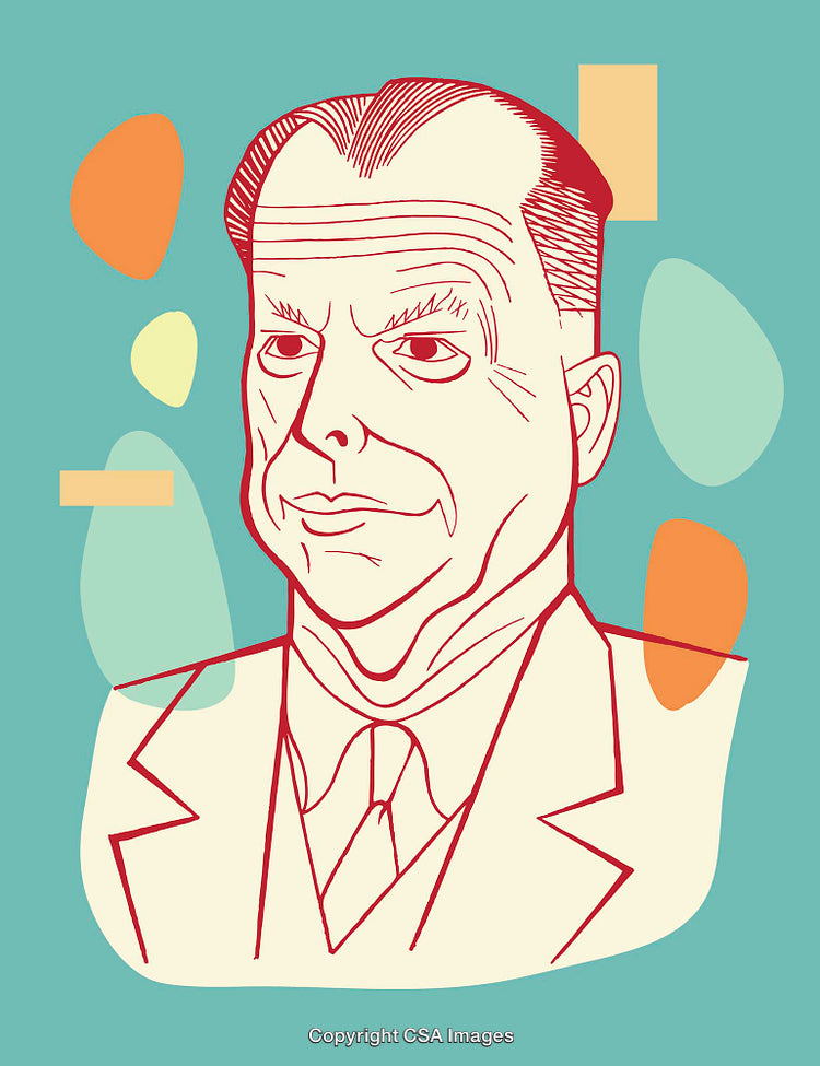Minimalist Color Line Art Portrait with Abstract Background