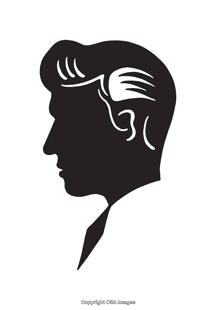 Silhouetted Side Profile of a Male Featuring Classic Hair Design