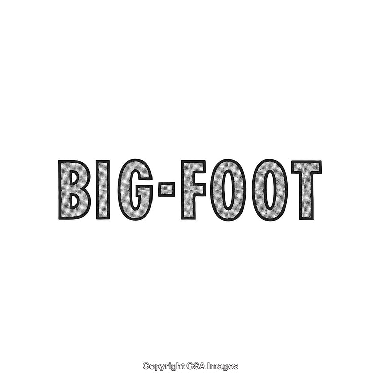 Illustration of the Text Bigfoot Written in Bold Stylized Letters