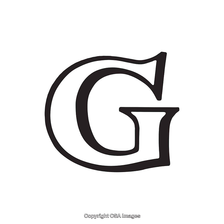 Stylized Uppercase Letter G With Artistic Serif Design
