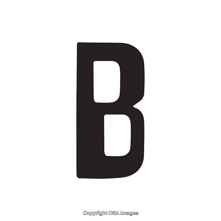 Bold Black Letter 'B' on White Background for Typography Design