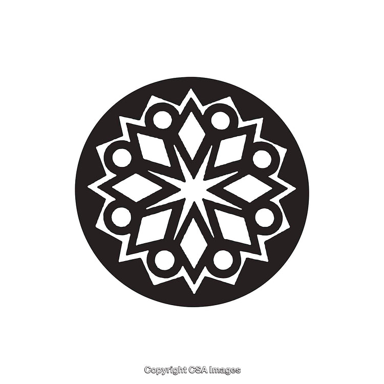 Geometric Black and White Abstract Shape Design in Circular Form