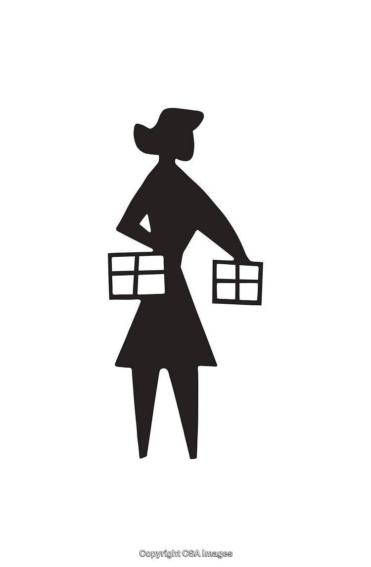Silhouette of a Woman Holding Objects in Both Hands