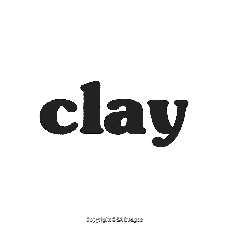 Black Stylized Clay Text on a White Background