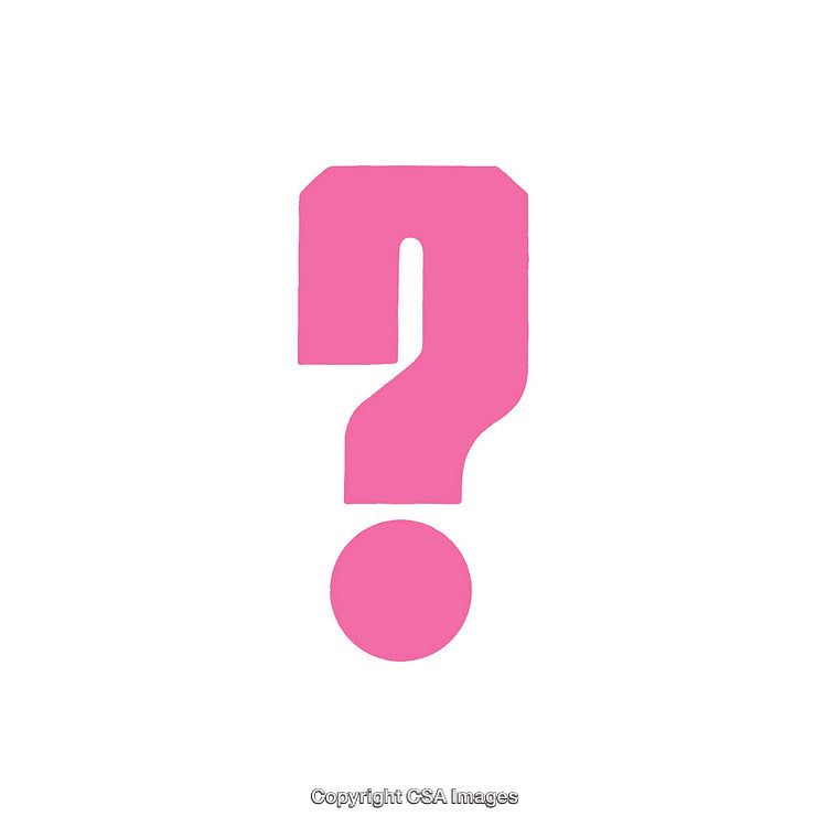 Pink Question Mark Symbol Against a Plain White Background