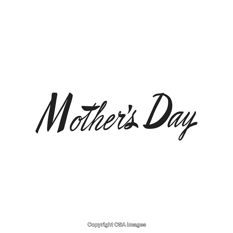 Elegant Black Script for Mother's Day Celebration on White Background