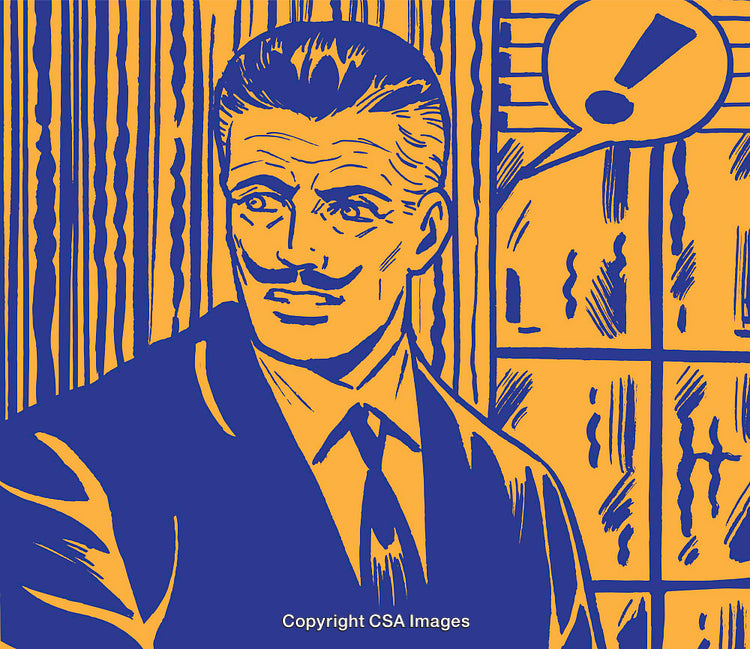 Retro Style Illustration of a Gentleman with Classic Speech Balloon and Expression