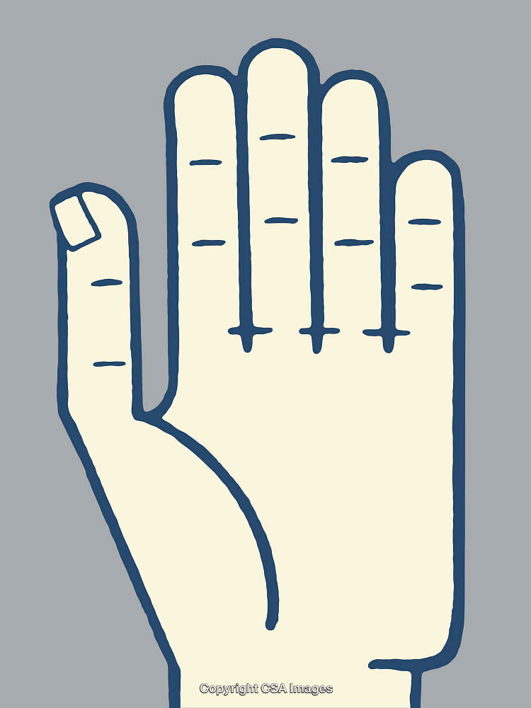 Minimalist Illustration of an Open Hand in Line Art Style