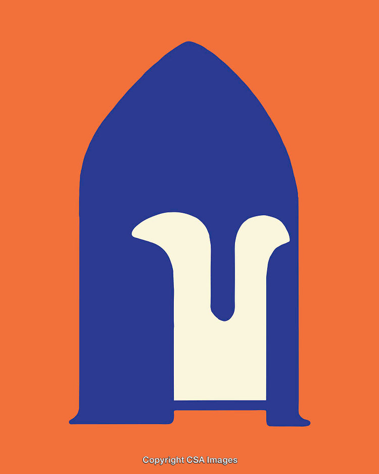 Minimalistic Design of a Helmet Silhouette Using Bold Colors