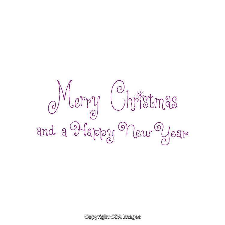 Elegant Merry Christmas and Happy New Year Text in Purple Theme