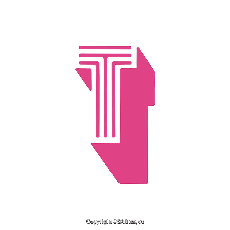 Stylized Pink Letter T Logo Design with Minimalist Geometric Elements