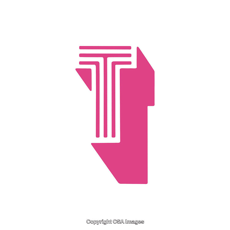 Stylized Pink Letter T Logo Design with Minimalist Geometric Elements