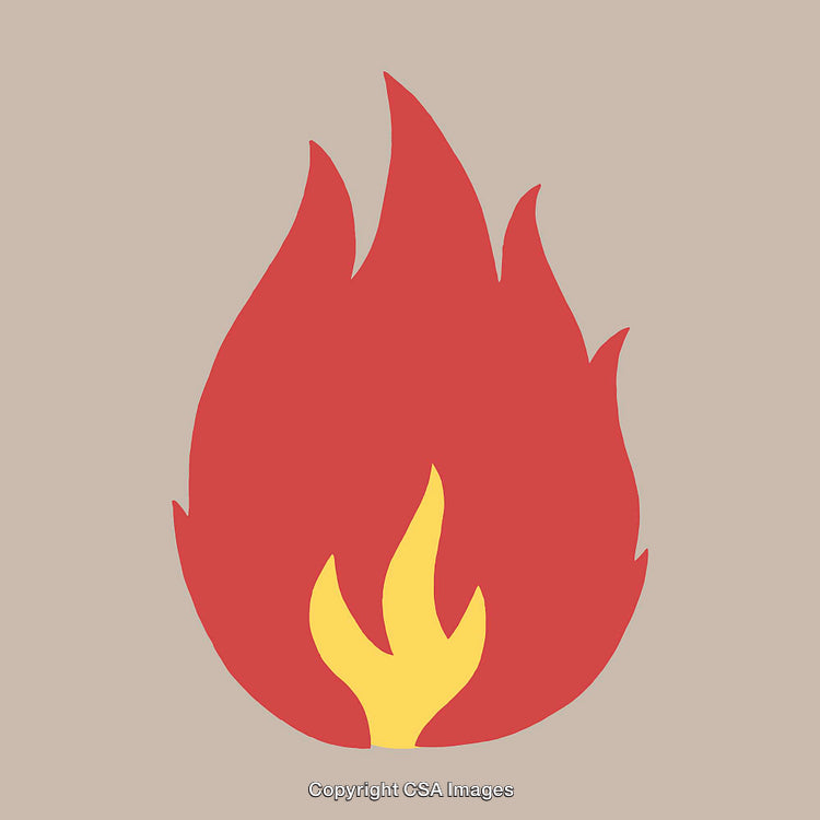Minimalistic Illustration of a Flame Icon on a Neutral Background