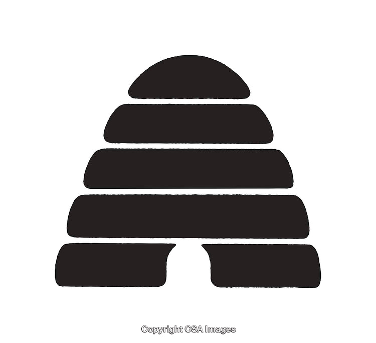Black Stylized Beehive Icon in Minimalist Design