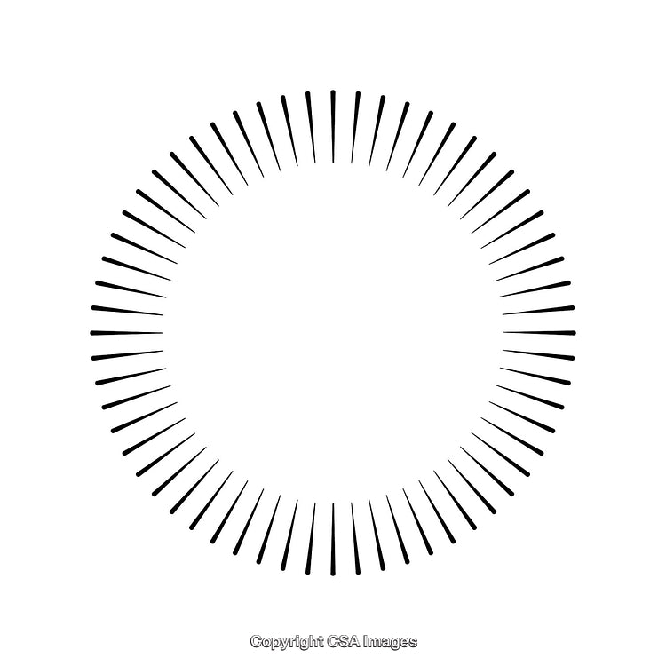 Minimalistic Black And White Circular Border With Radiating Lines Design