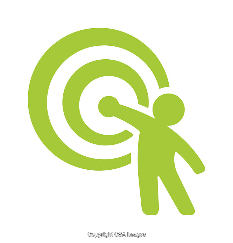 Green Icon Depicting Target and Person Interacting with a Bullseye