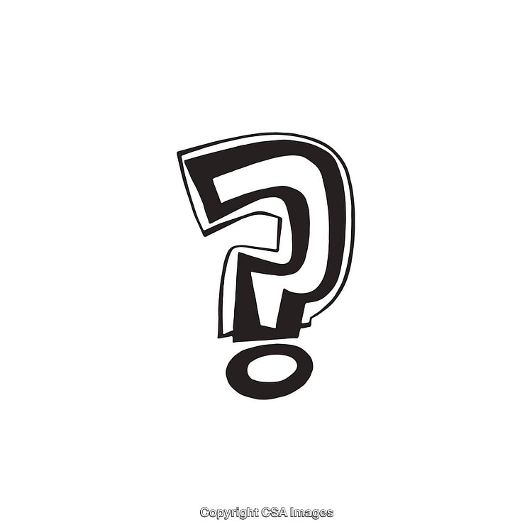 Black And White Question Mark Icon in a Creative Design