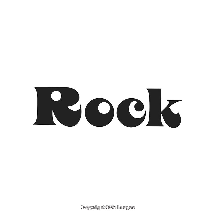 Bold Retro-Styled Typography Featuring the Word 'Rock' in Artistic Design