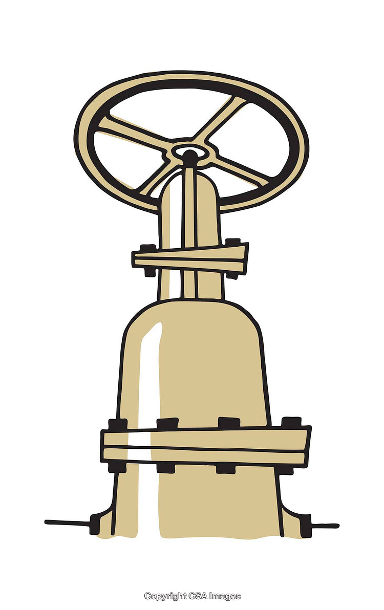 Illustrative Drawing of a Large Industrial Wheel Valve Mechanism