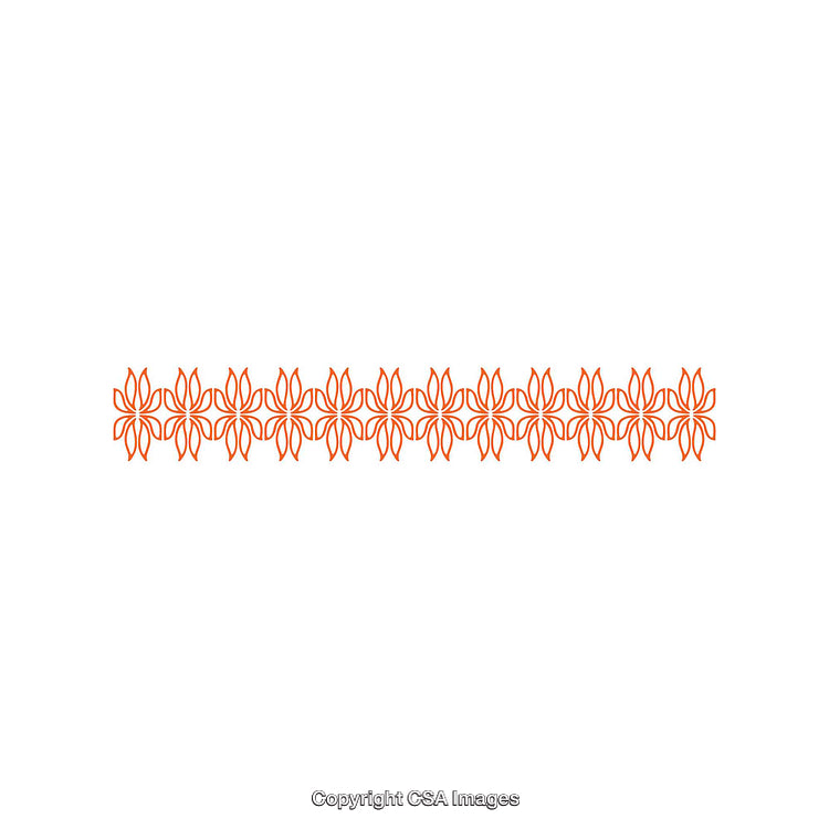 Abstract Orange Floral Pattern Design on a Clean White Background