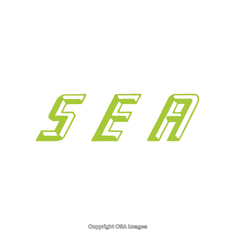Bold Green Typography Featuring the Word Sea in Modern Design