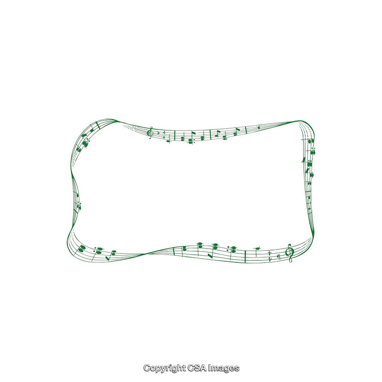 Elegant Frame Composed of Musical Notes in Green Design