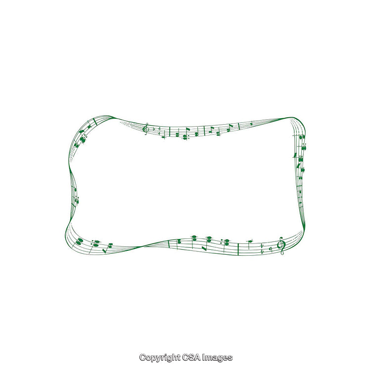 Elegant Frame Composed of Musical Notes in Green Design