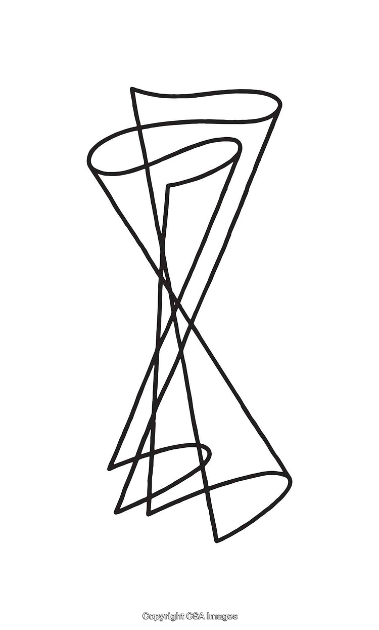 Black and White Abstract Line Art With Geometric Curves and Design