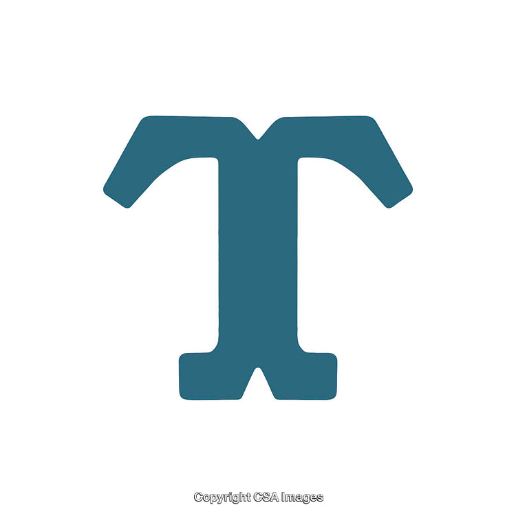 Bold Graphic Representation of the Letter T in Blue Color