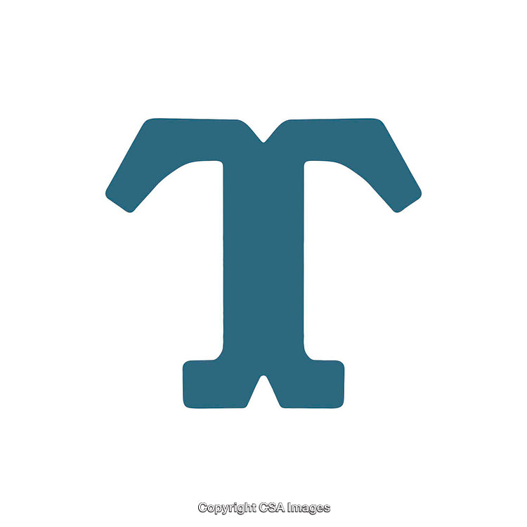 Bold Graphic Representation of the Letter T in Blue Color