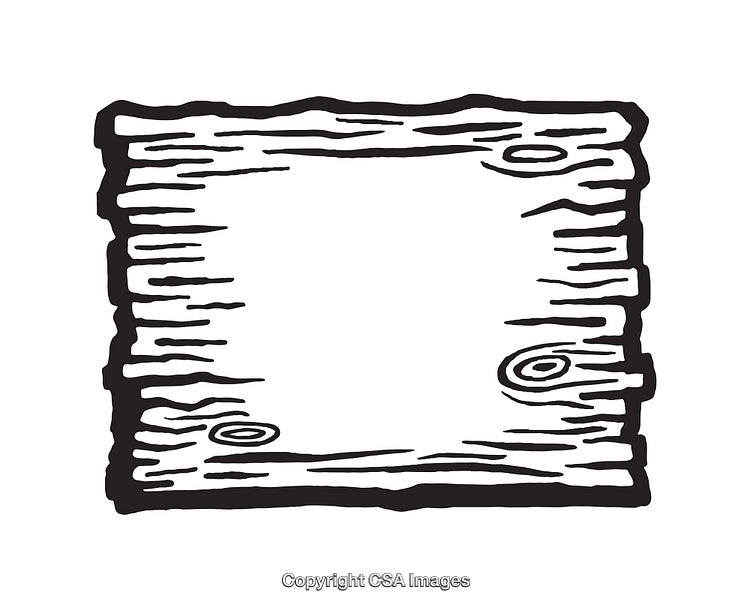 Rustic Wooden Textured Frame in Line Art Illustration Style