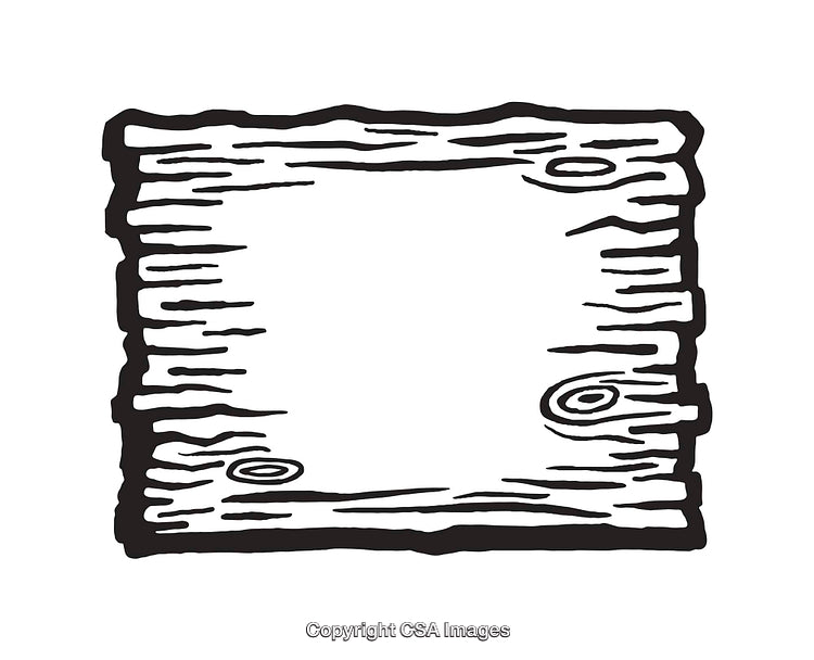 Rustic Wooden Textured Frame in Line Art Illustration Style
