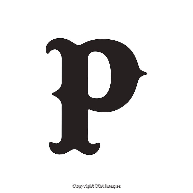 Bold Black Letter P on a Clean White Background
