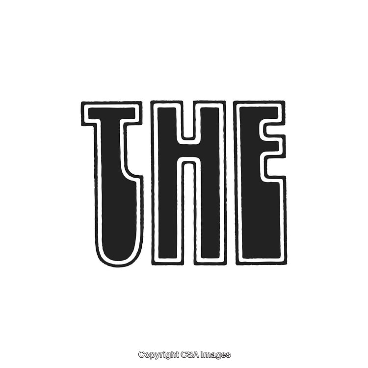 Bold Black and White Typography Design with the Word 'The' in Focus