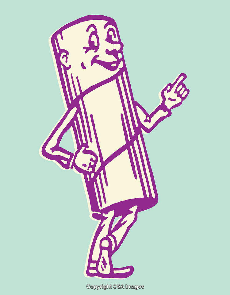 Colorful Retro Line Art of a Personified Object Illustration