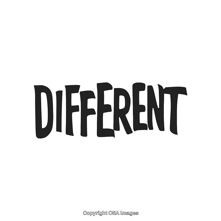 Creative Typography Design Featuring the Word 'Different' in a Playful Font