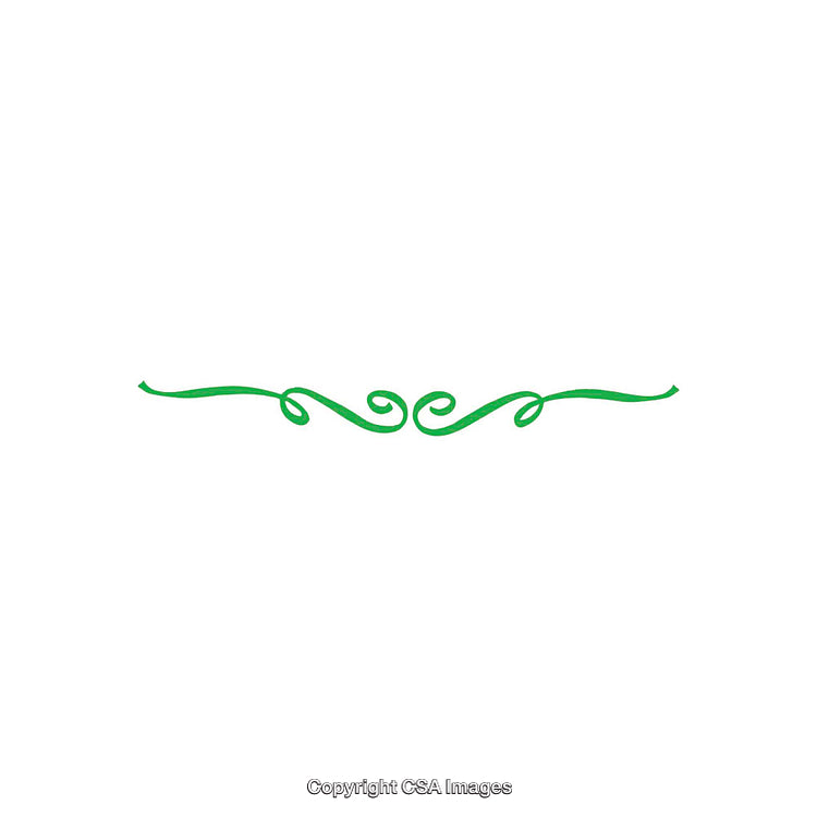 Green Swirl Separator Design on White Background for Decorative Purposes