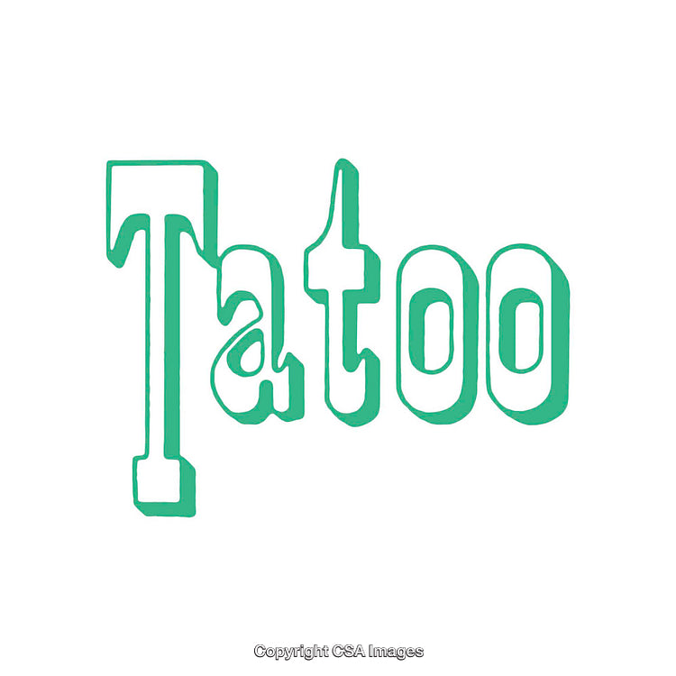 Bold Green Text Design Featuring the Word 'Tatoo' with Retro Style