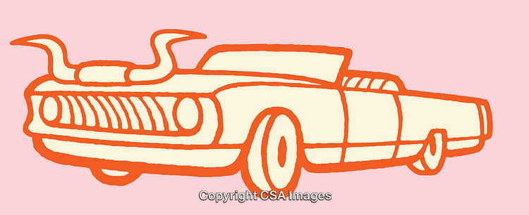 Colorful Line Art of Vintage Car with Unique Design and Creative Style