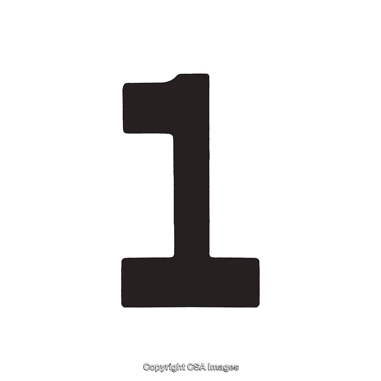 Black Stylized Number One on a White Background